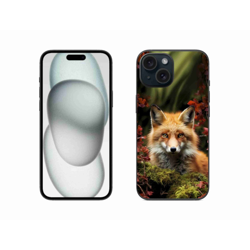 Gélový kryt mmCase na iPhone 15 - líška v lese
