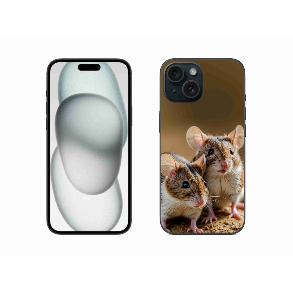 Gélový kryt mmCase na iPhone 15 - myší duo