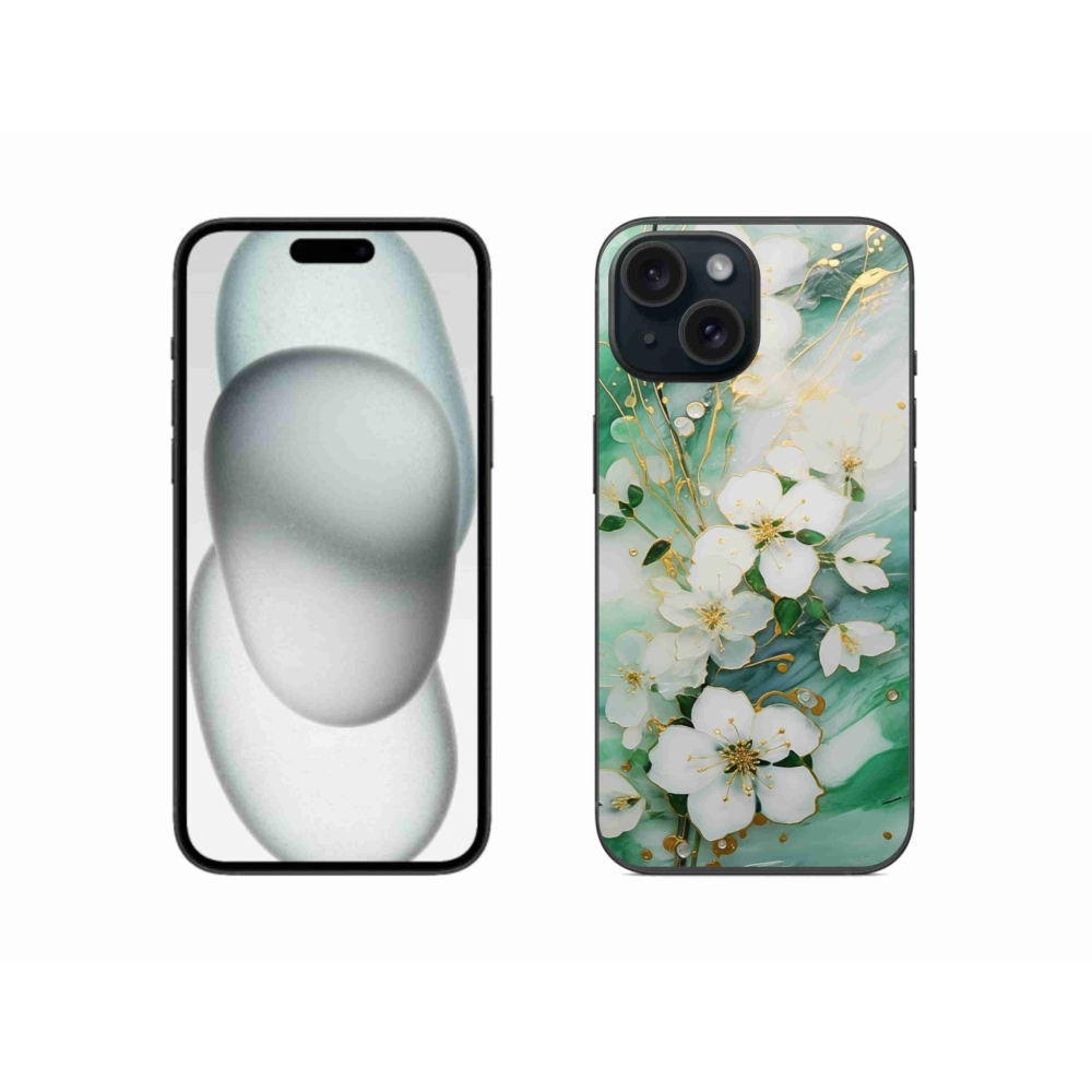 Gélový kryt mmCase na iPhone 15 - nežné kvety