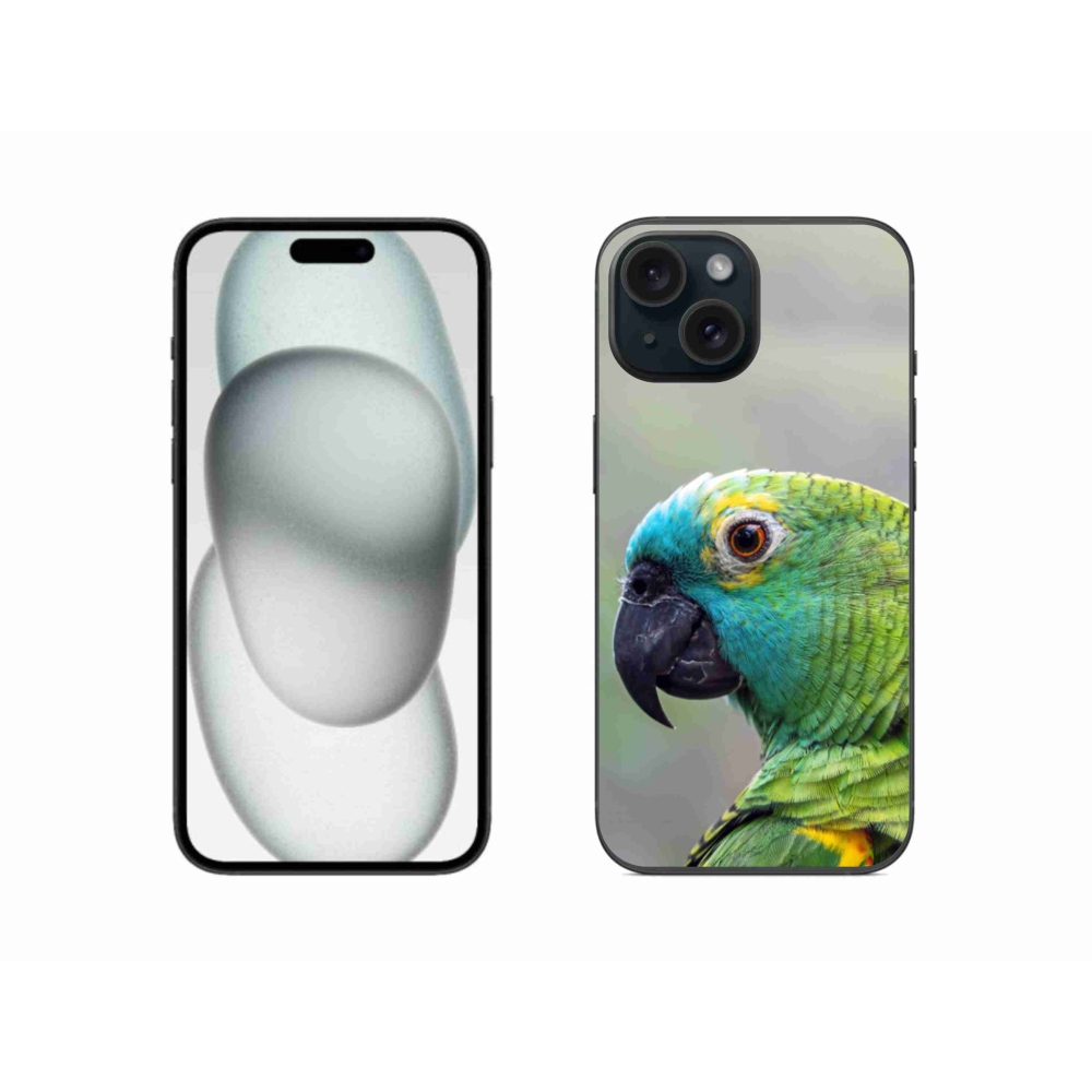 Gélový kryt mmCase na iPhone 15 - papagáj amazoňan