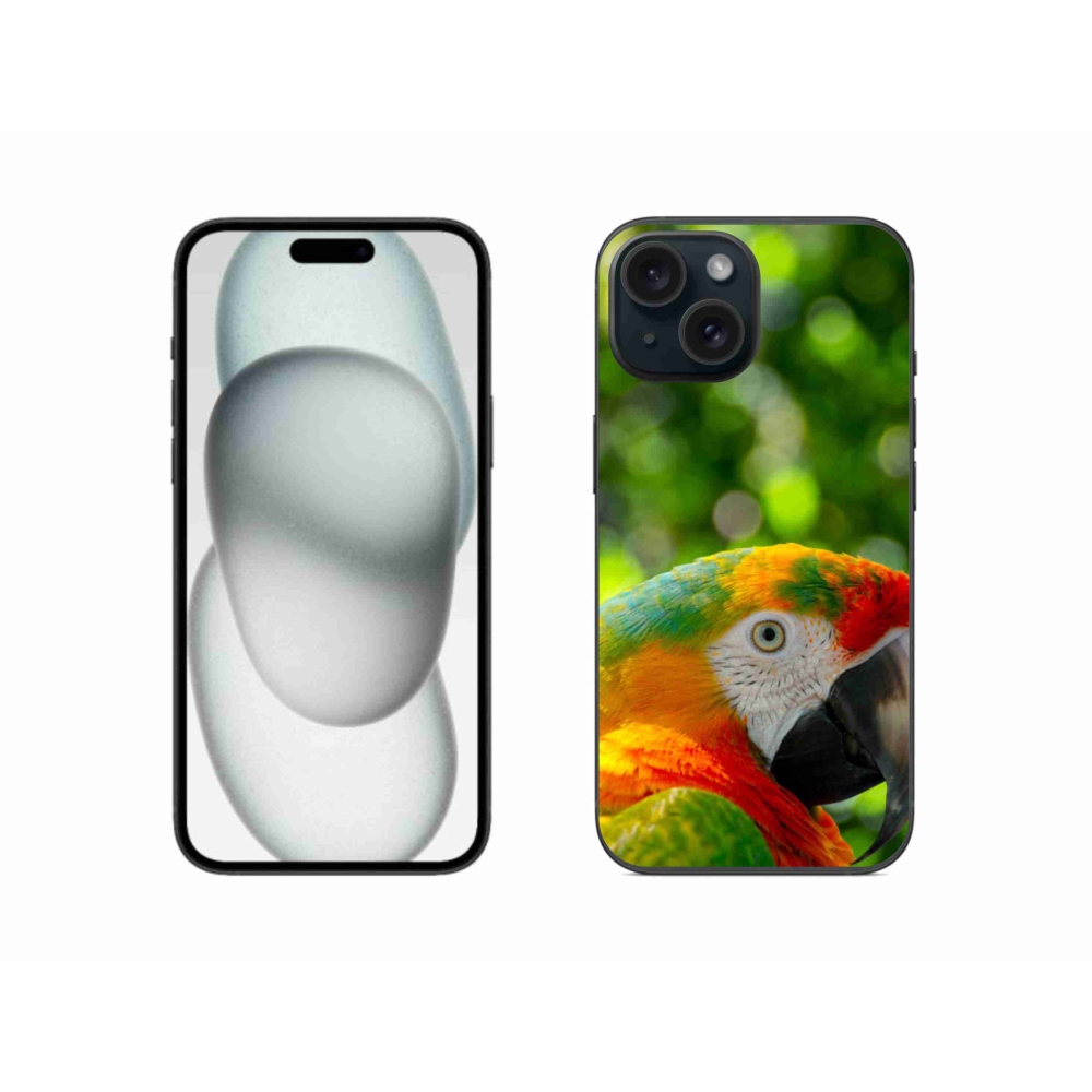 Gélový kryt mmCase na iPhone 15 - papagáj ara 3