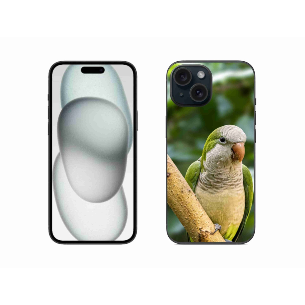 Gélový kryt mmCase na iPhone 15 - papagáj mníšok