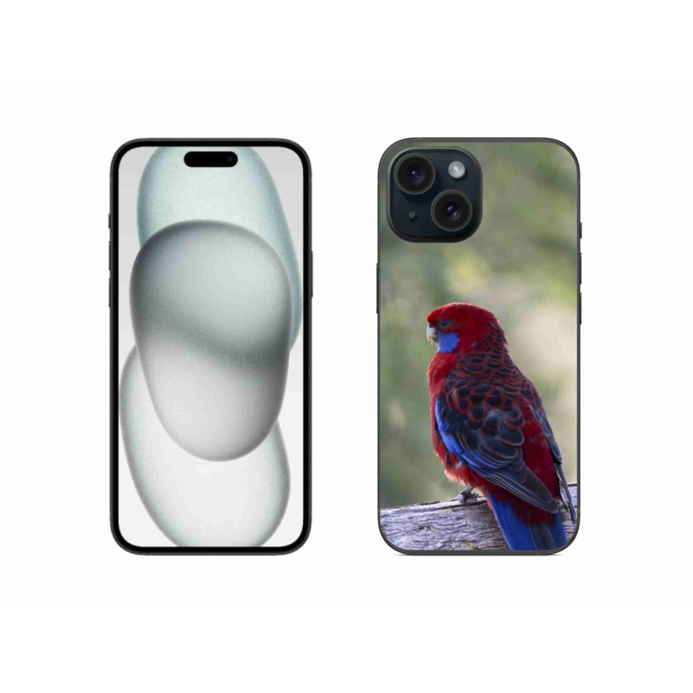 Gélový kryt mmCase na iPhone 15 - papagáj rosela