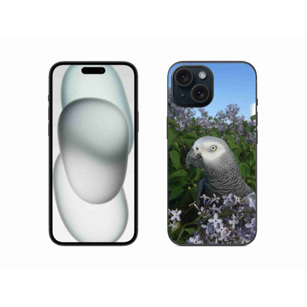 Gélový kryt mmCase na iPhone 15 - papagáj žako