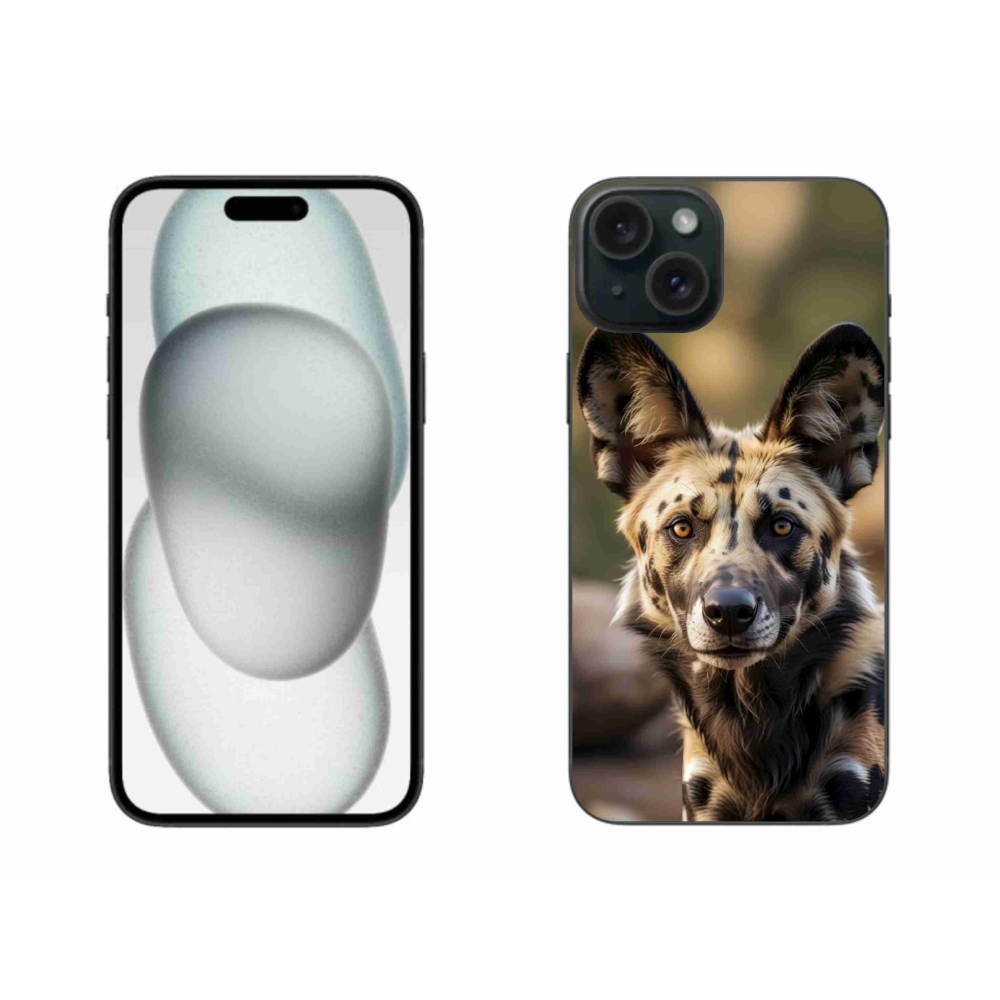 Gélový kryt mmCase na iPhone 15 Plus - africký divoký pes