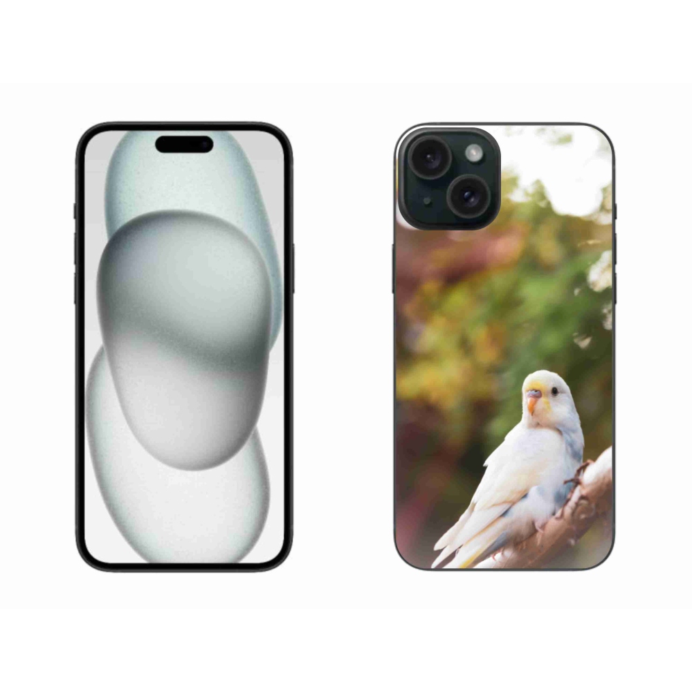 Gélový kryt mmCase na iPhone 15 Plus - andulka biela