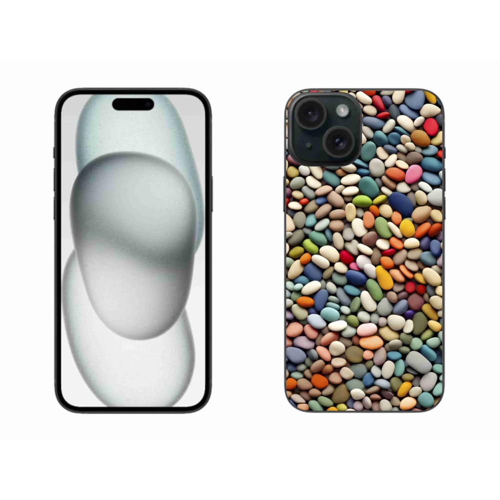 Gélový kryt mmCase na iPhone 15 Plus - farebné kamienky 2