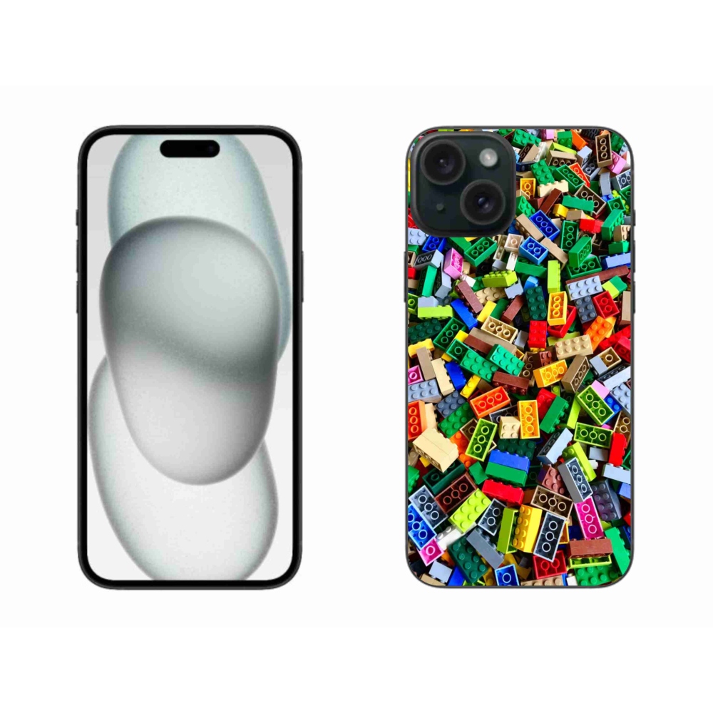 Gélový kryt mmCase na iPhone 15 Plus - farebné stavebné kocky