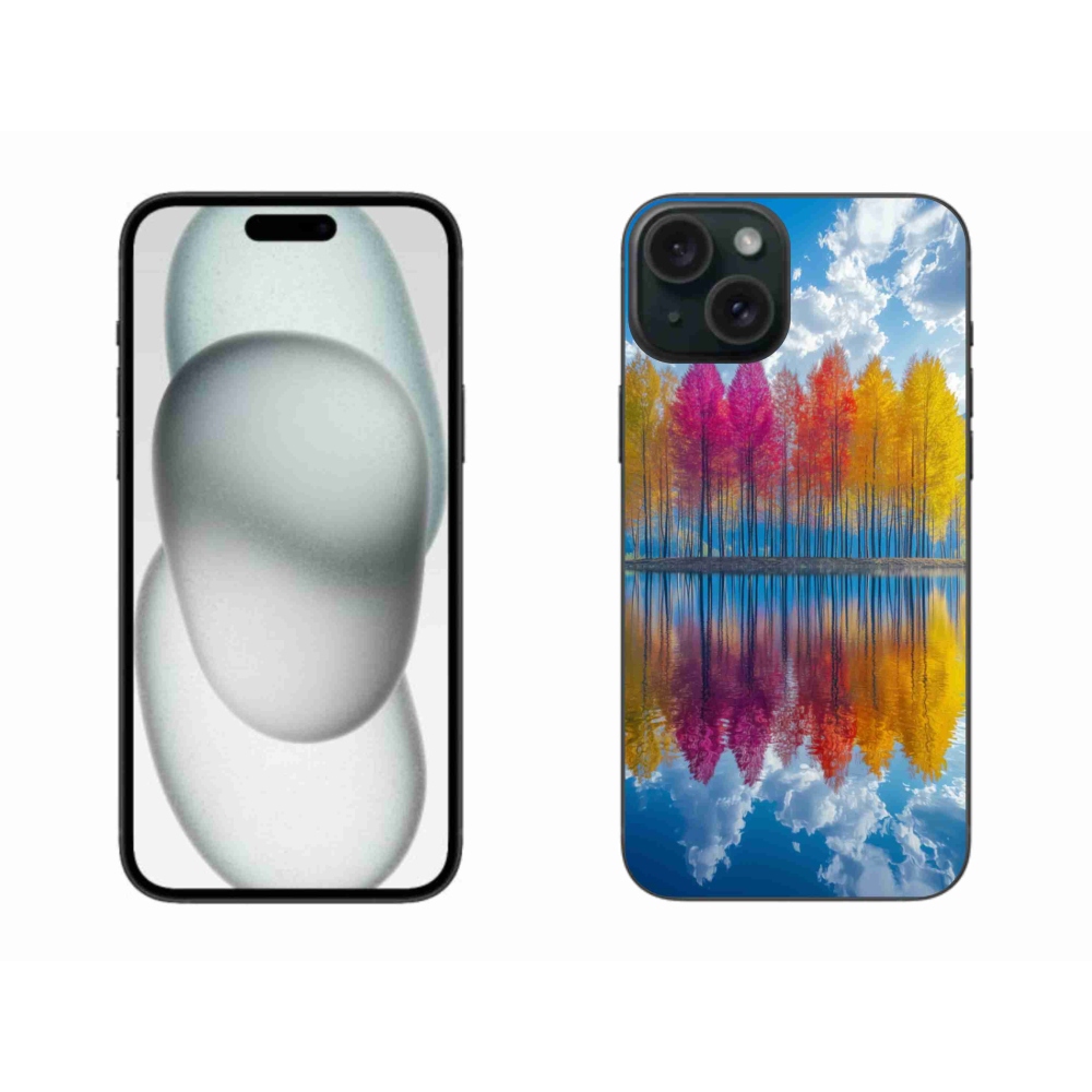Gélový kryt mmCase na iPhone 15 Plus - farebné stromy