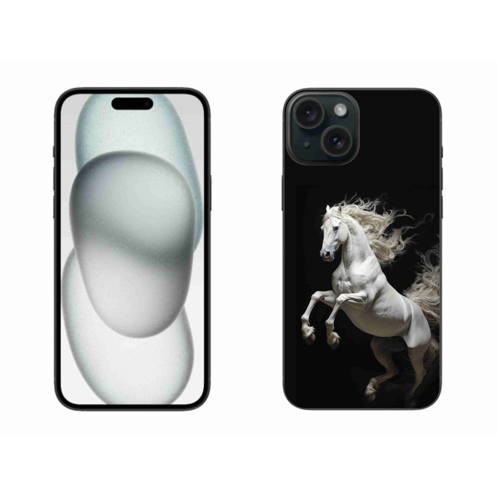 Gélový kryt mmCase na iPhone 15 Plus - biely kôň 4