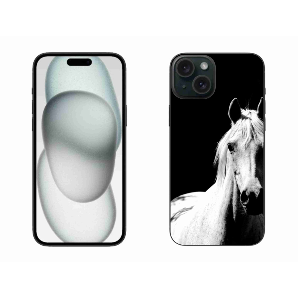 Gélový kryt mmCase na iPhone 15 Plus - biely kôň 5
