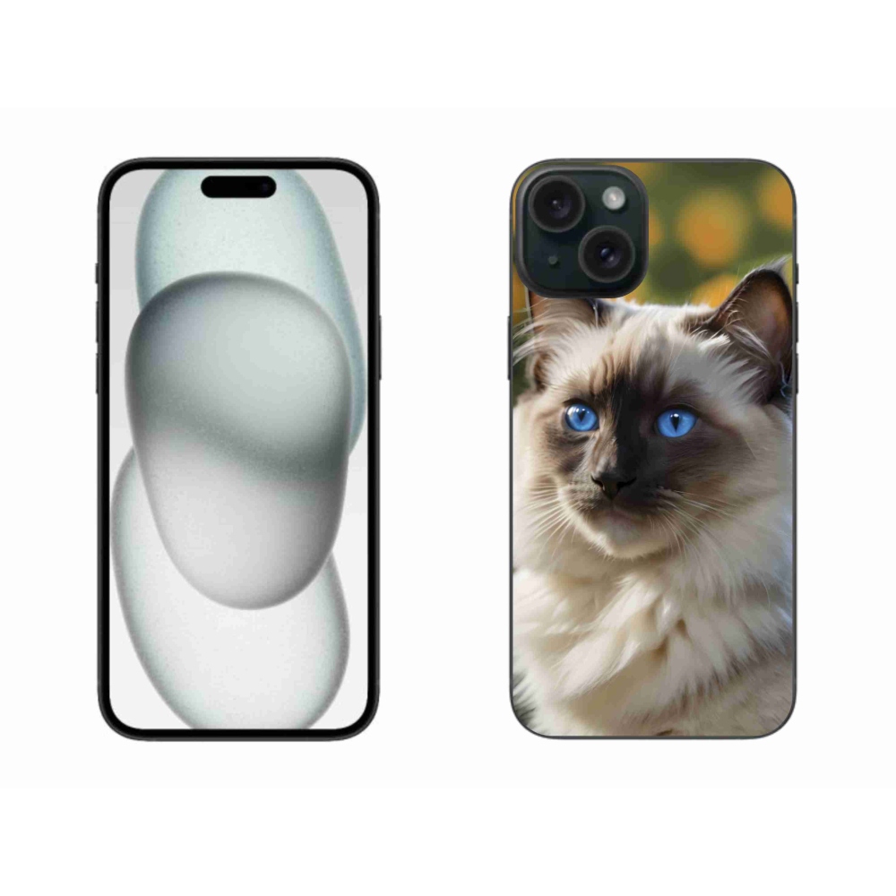 Gélový kryt mmCase na iPhone 15 Plus - biely ragdoll