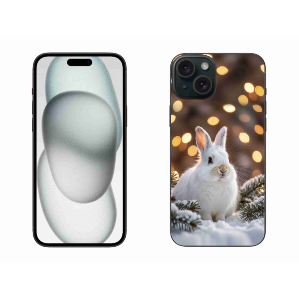 Gélový kryt mmCase na iPhone 15 Plus - biely zajac