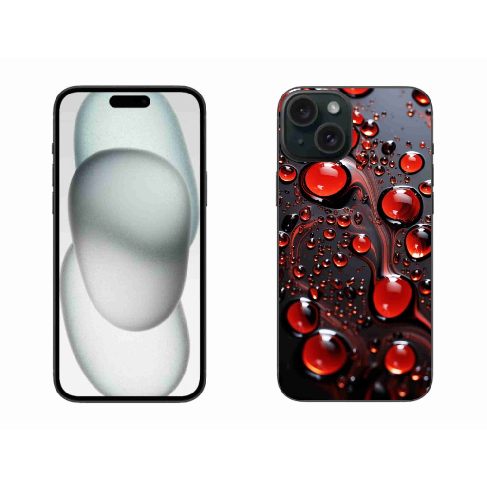 Gélový kryt mmCase na iPhone 15 Plus - červené kvapky 2