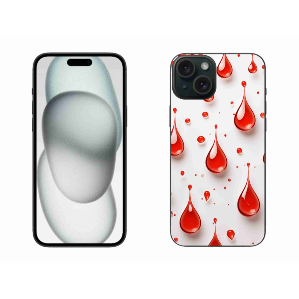 Gélový kryt mmCase na iPhone 15 Plus - červené kvapky