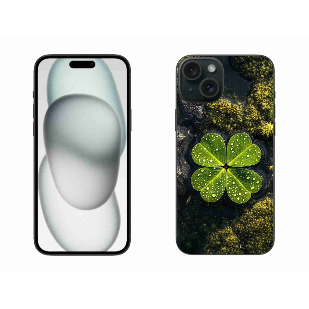 Gélový kryt mmCase na iPhone 15 Plus - štvorlístok