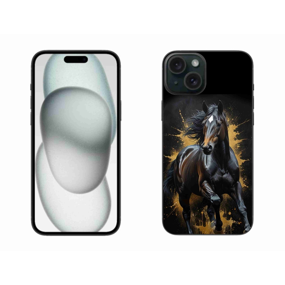 Gélový kryt mmCase na iPhone 15 Plus - elegantný čierny žrebec