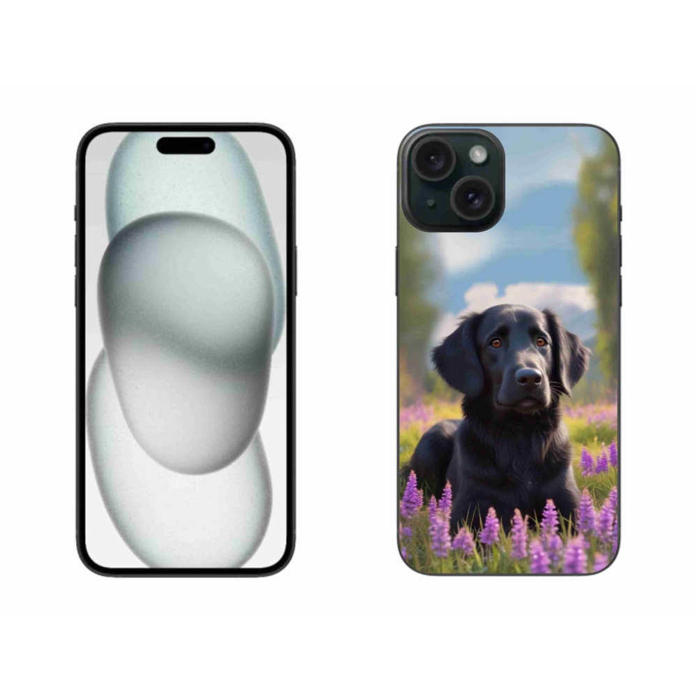 Gélový kryt mmCase na iPhone 15 Plus - elegantný čierny retriever