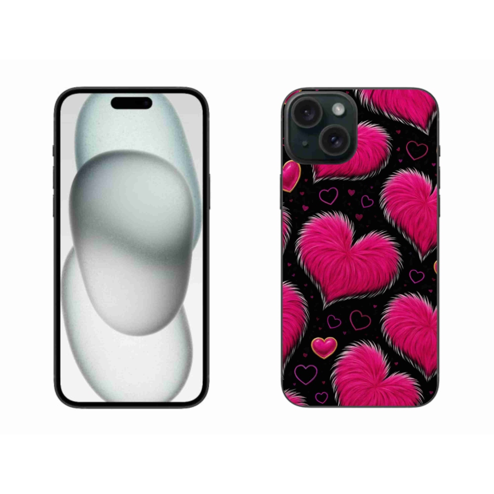 Gélový kryt mmCase na iPhone 15 Plus - hebké srdce