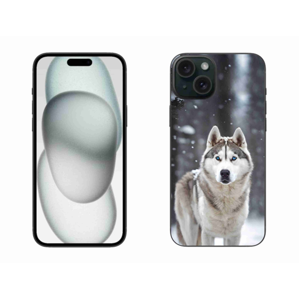 Gélový kryt mmCase na iPhone 15 Plus - husky 2