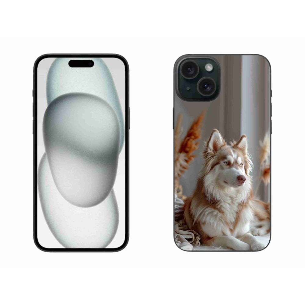 Gélový kryt mmCase na iPhone 15 Plus - pokojný sibírsky husky