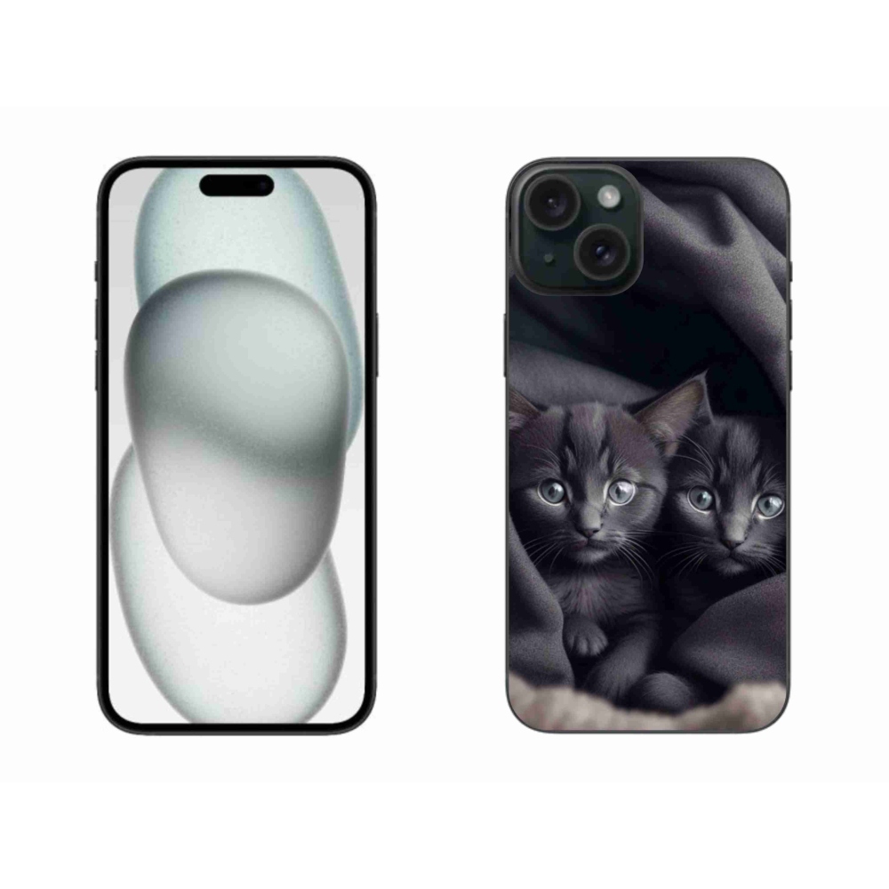 Gélový kryt mmCase na iPhone 15 Plus - mačacie duo