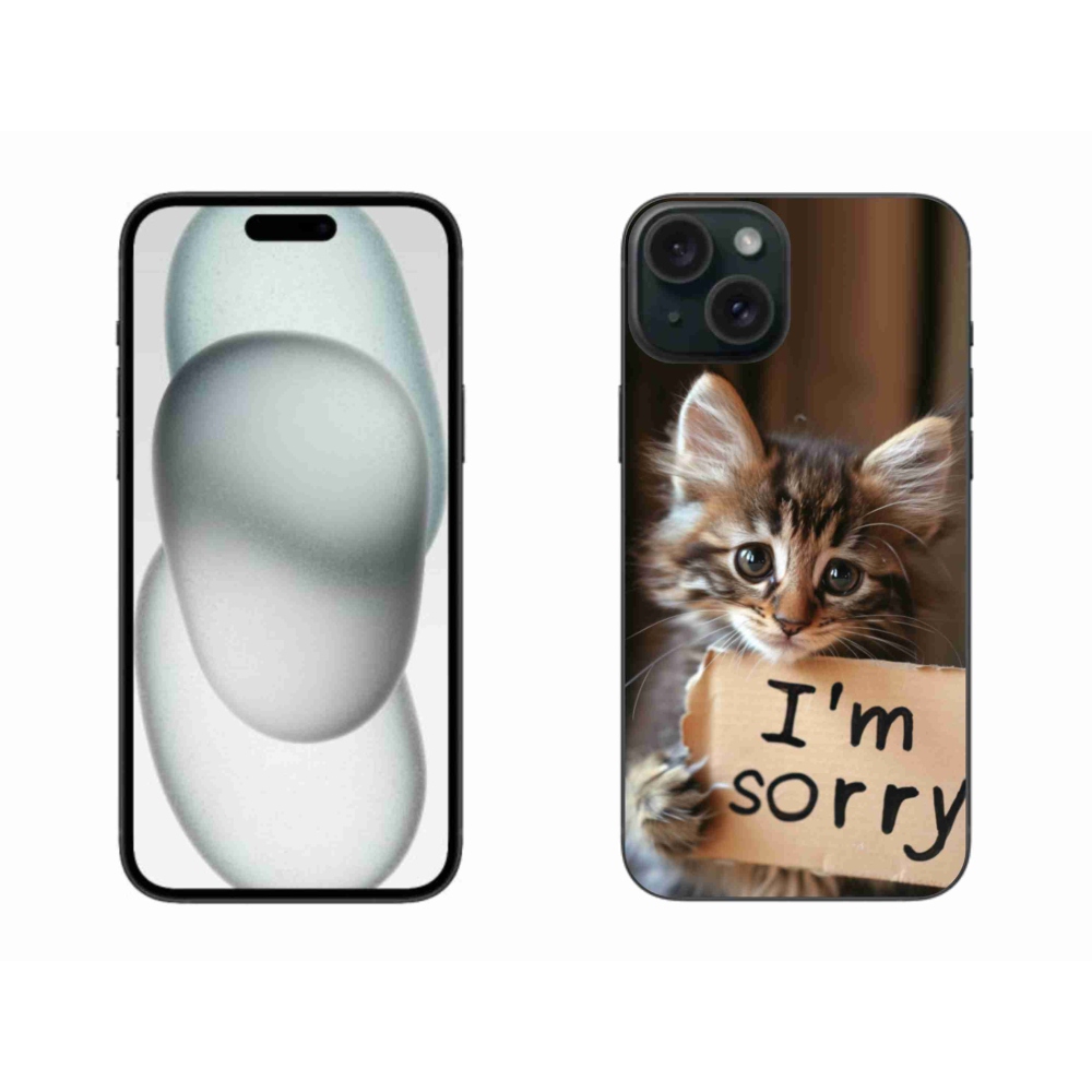 Gélový kryt mmCase na iPhone 15 Plus - mačacie ospravedlnenie