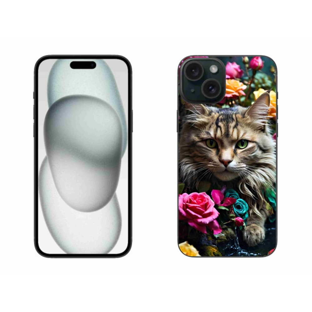 Gélový kryt mmCase na iPhone 15 Plus - mačacie pohľad 2