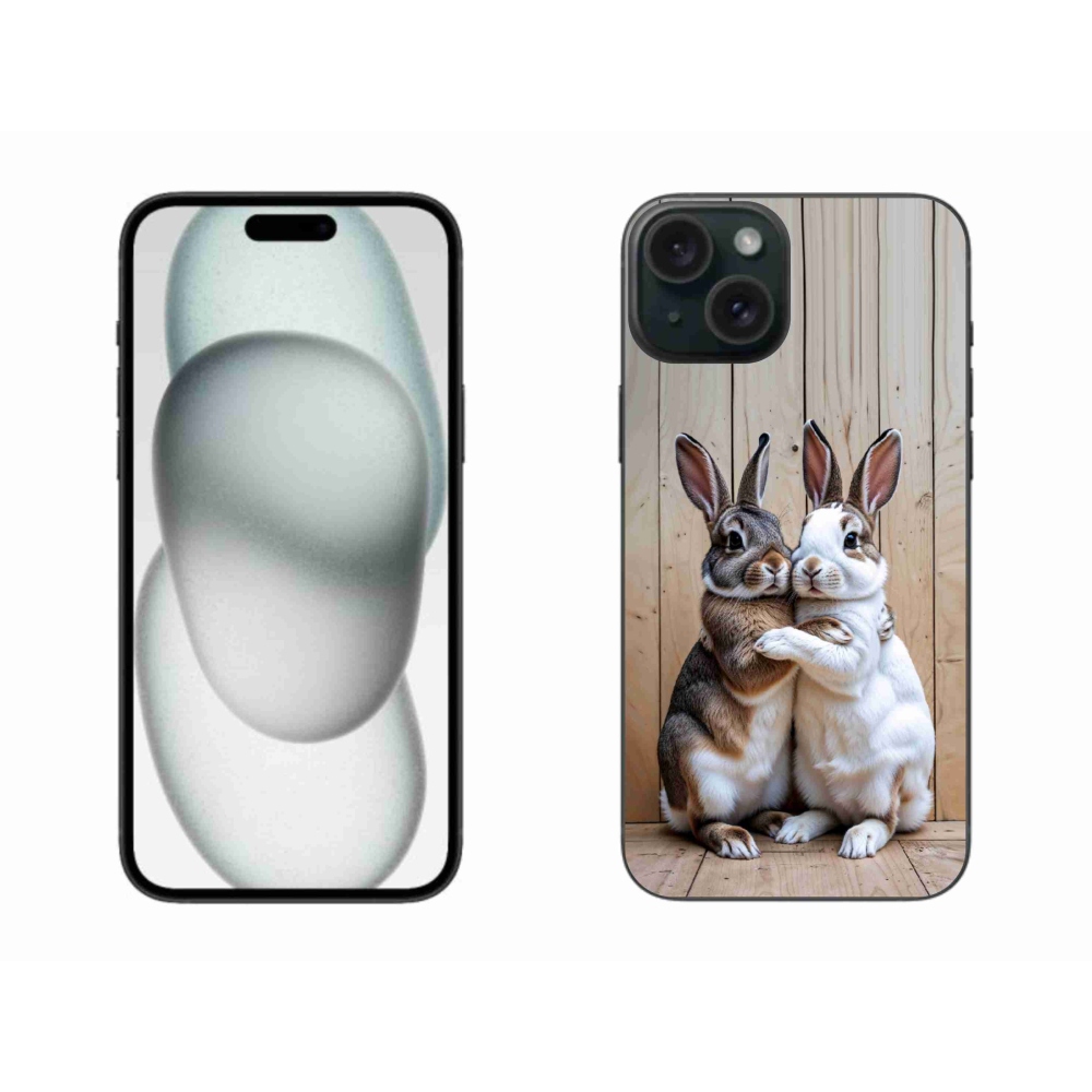 Gélový kryt mmCase na iPhone 15 Plus - králičie pár