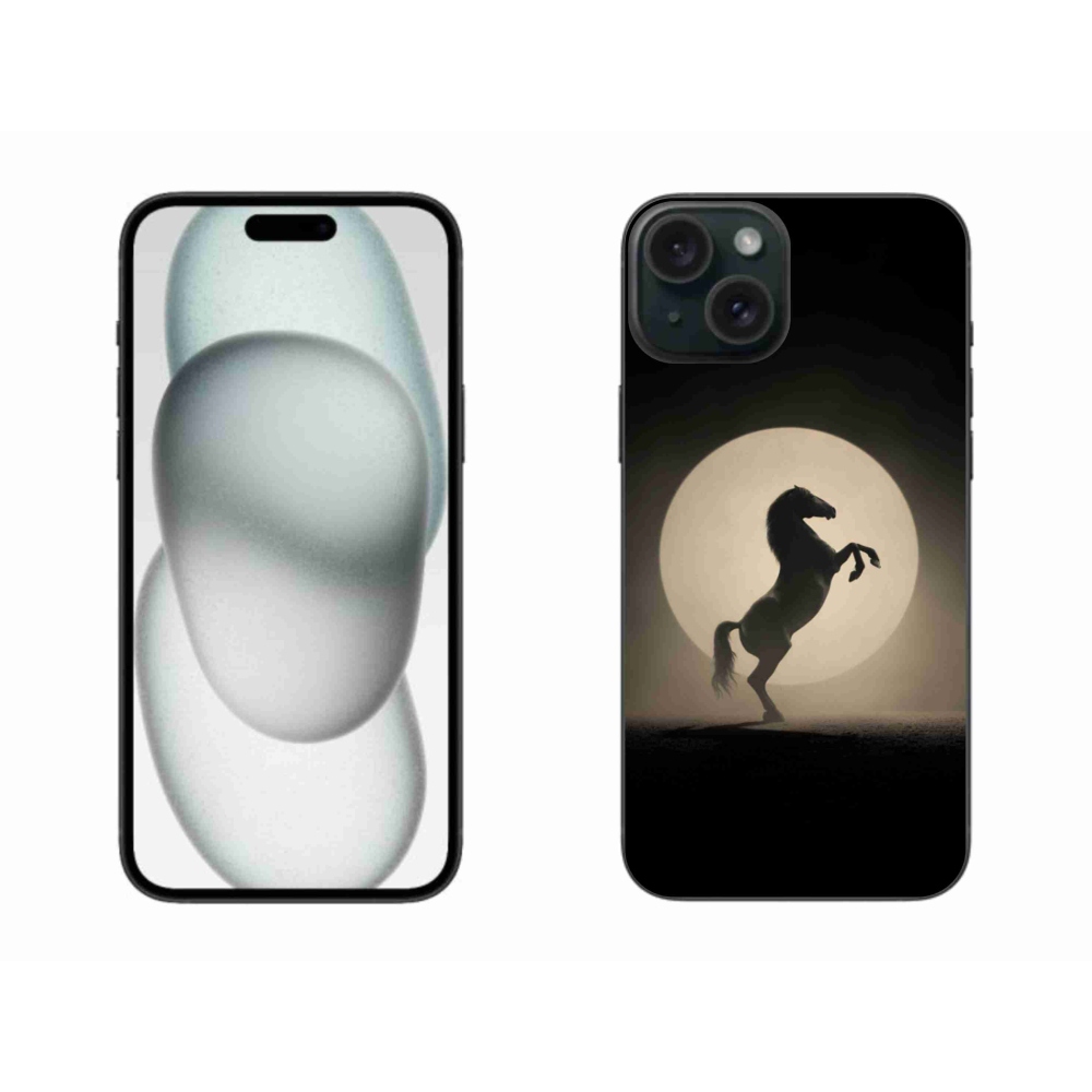 Gélový kryt mmCase na iPhone 15 Plus - kôň v siluete