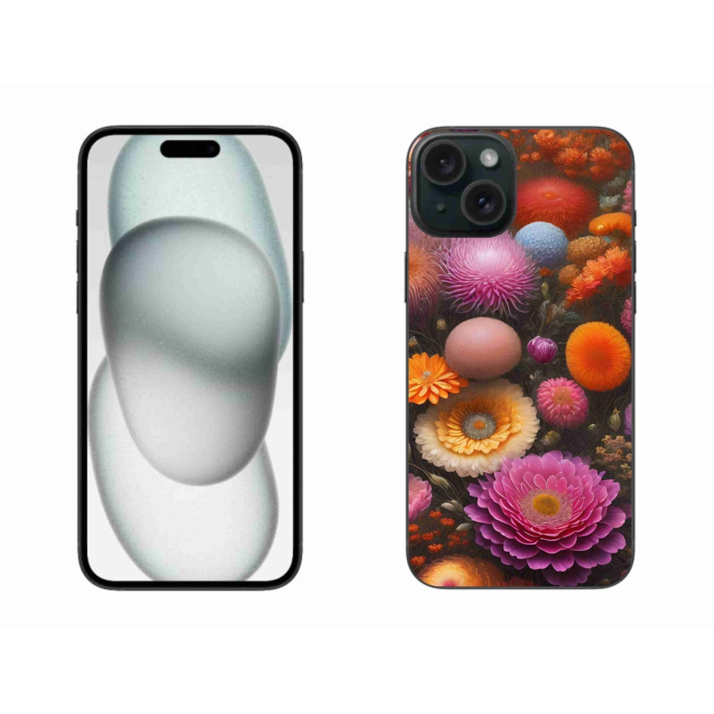 Gélový kryt mmCase na iPhone 15 Plus - kvetinová kompozícia