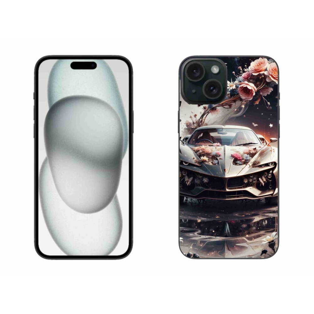 Gélový kryt mmCase na iPhone 15 Plus - kvetinové športové vozidlo