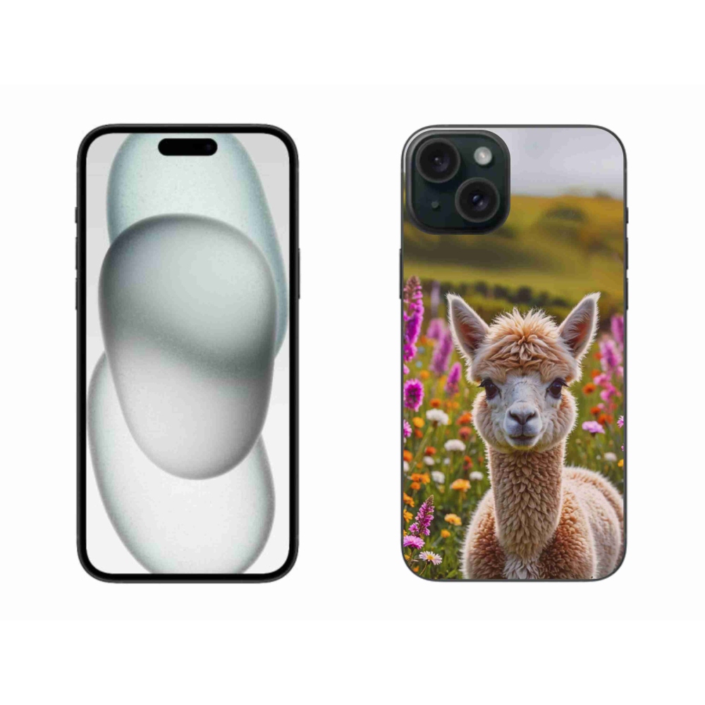 Gélový kryt mmCase na iPhone 15 Plus - lama na lúke