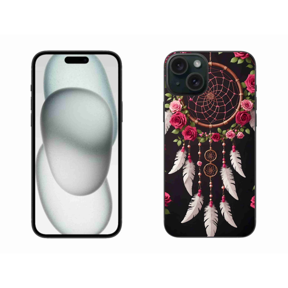 Gélový kryt mmCase na iPhone 15 Plus - lapač snov s ružami