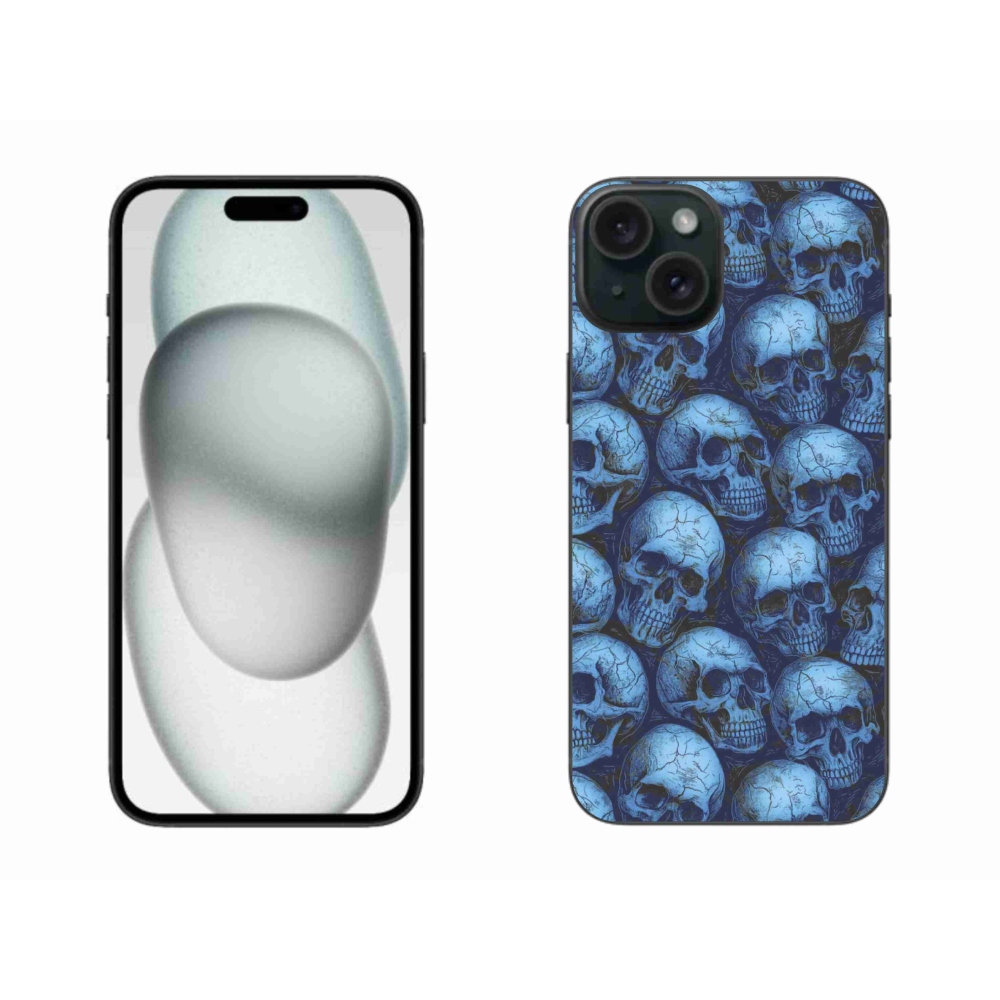 Gélový kryt mmCase na iPhone 15 Plus - lebky
