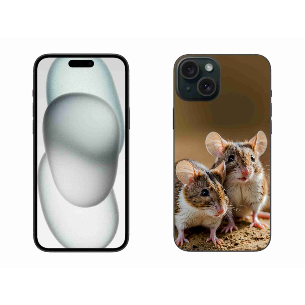Gélový kryt mmCase na iPhone 15 Plus - myší duo