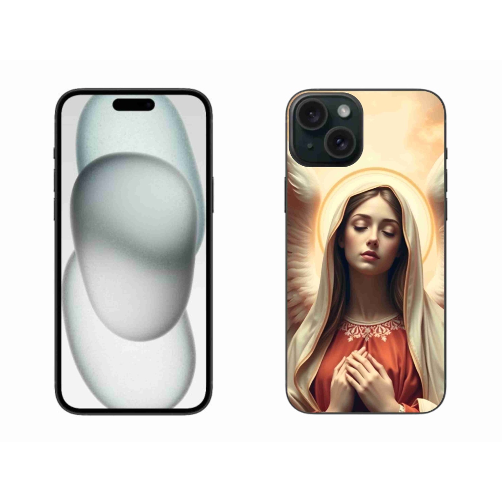 Gélový kryt mmCase na iPhone 15 Plus - náboženský motív