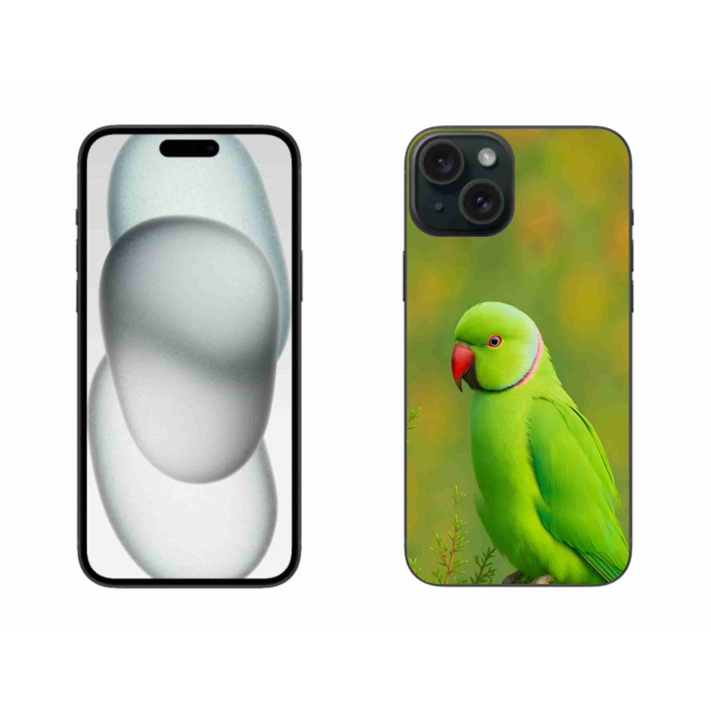 Gélový kryt mmCase na iPhone 15 Plus - papagáj Alexandr 2