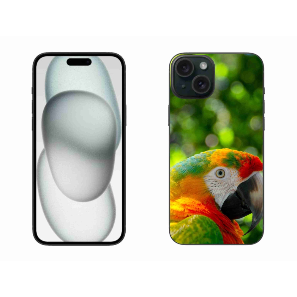 Gélový kryt mmCase na iPhone 15 Plus - papagáj ara 3