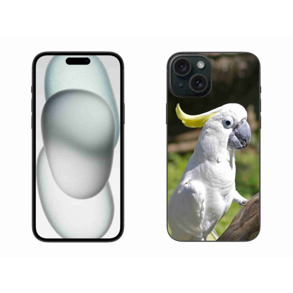 Gélový kryt mmCase na iPhone 15 Plus - papagáj kakadu 2