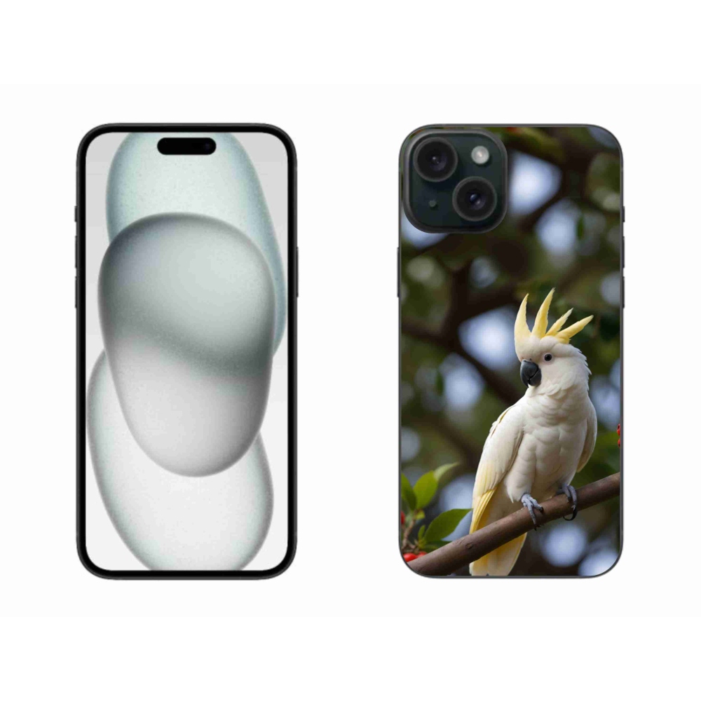 Gélový kryt mmCase na iPhone 15 Plus - papagáj kakadu 3