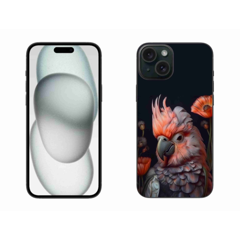 Gélový kryt mmCase na iPhone 15 Plus - papagáj kakadu vo farbách