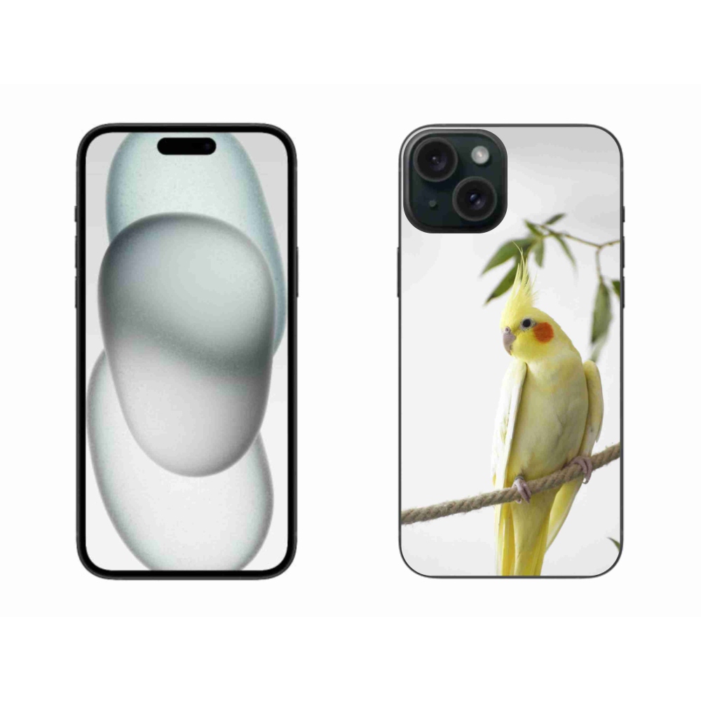 Gélový kryt mmCase na iPhone 15 Plus - papagáj korela chocholatá