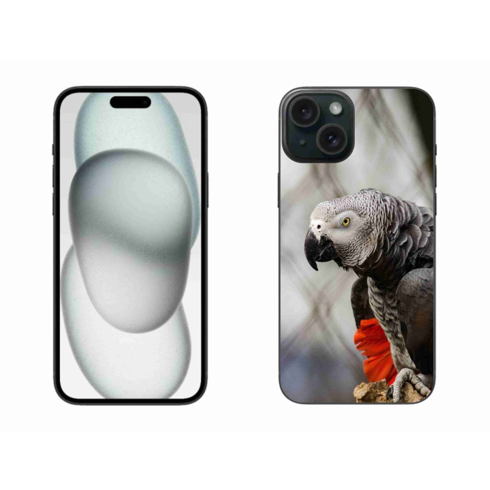 Gélový kryt mmCase na iPhone 15 Plus - papagáj žako 3
