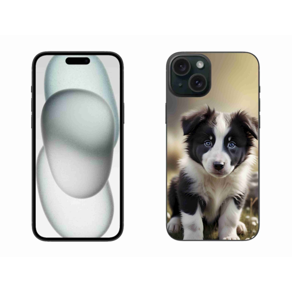 Gélový kryt mmCase na iPhone 15 Plus - roztomilá border kólia
