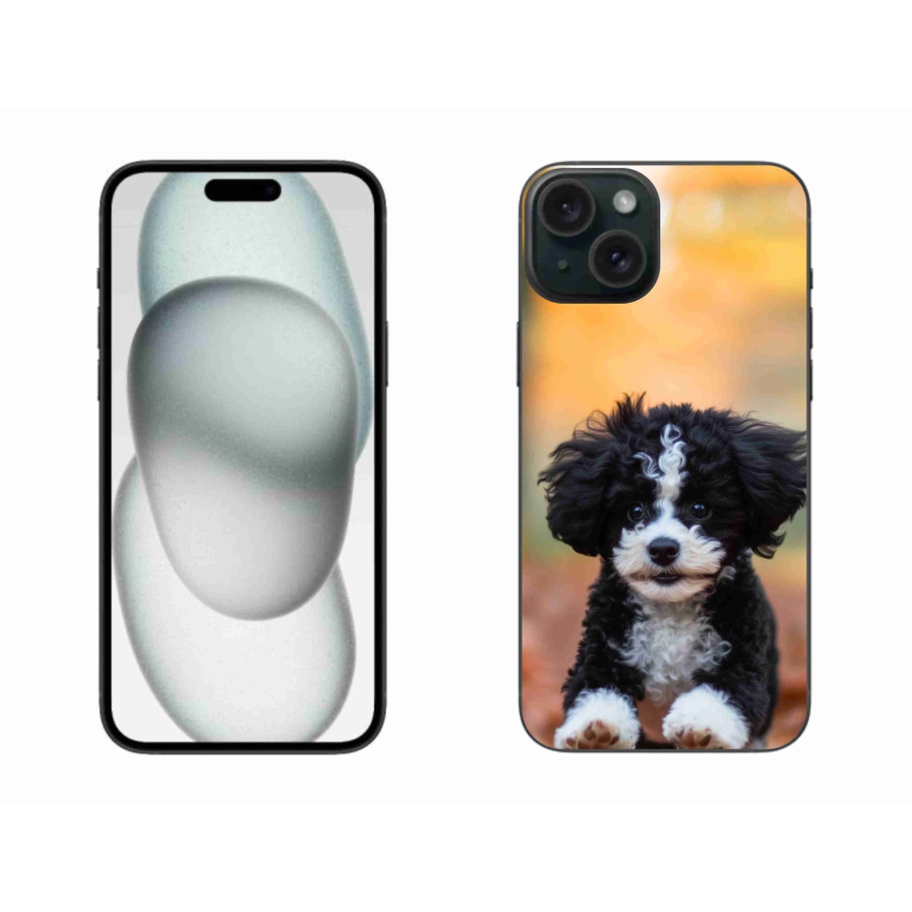 Gélový kryt mmCase na iPhone 15 Plus - roztomilé šteňa 2