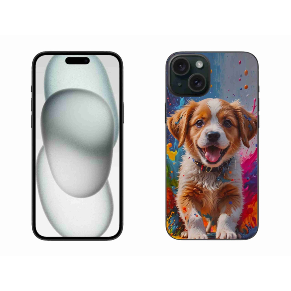 Gélový kryt mmCase na iPhone 15 Plus - roztomilé šteňa 3