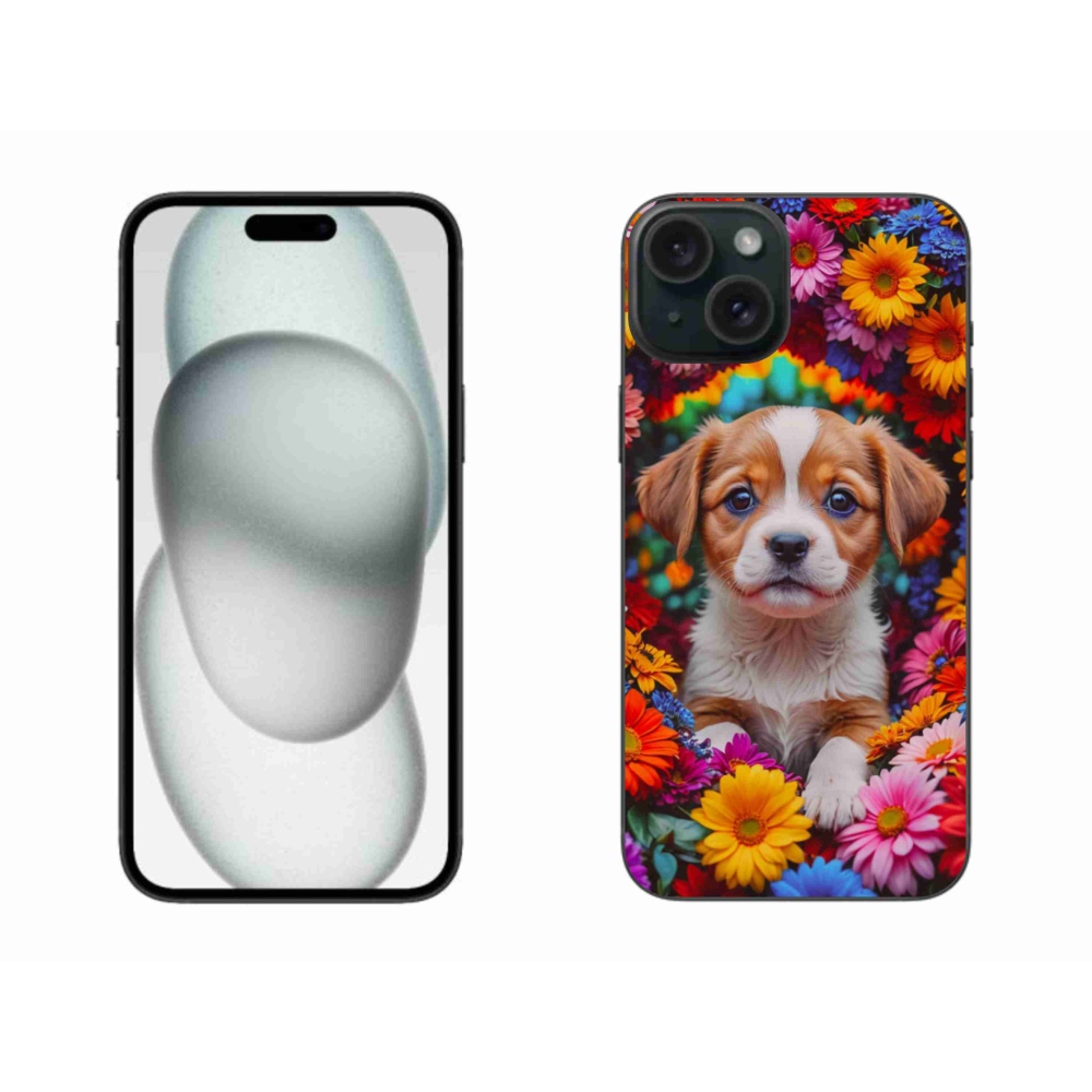 Gélový kryt mmCase na iPhone 15 Plus - roztomilé šteňa