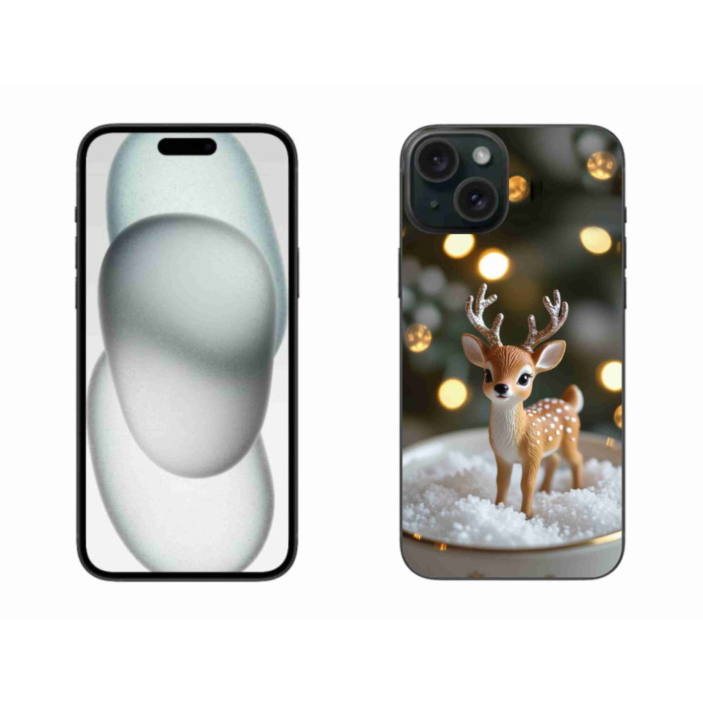 Gélový kryt mmCase na iPhone 15 Plus - roztomilý vianočný jeleň