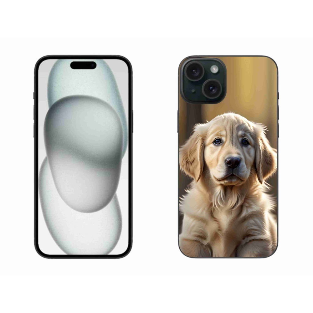 Gélový kryt mmCase na iPhone 15 Plus - roztomilý zlatý retriever